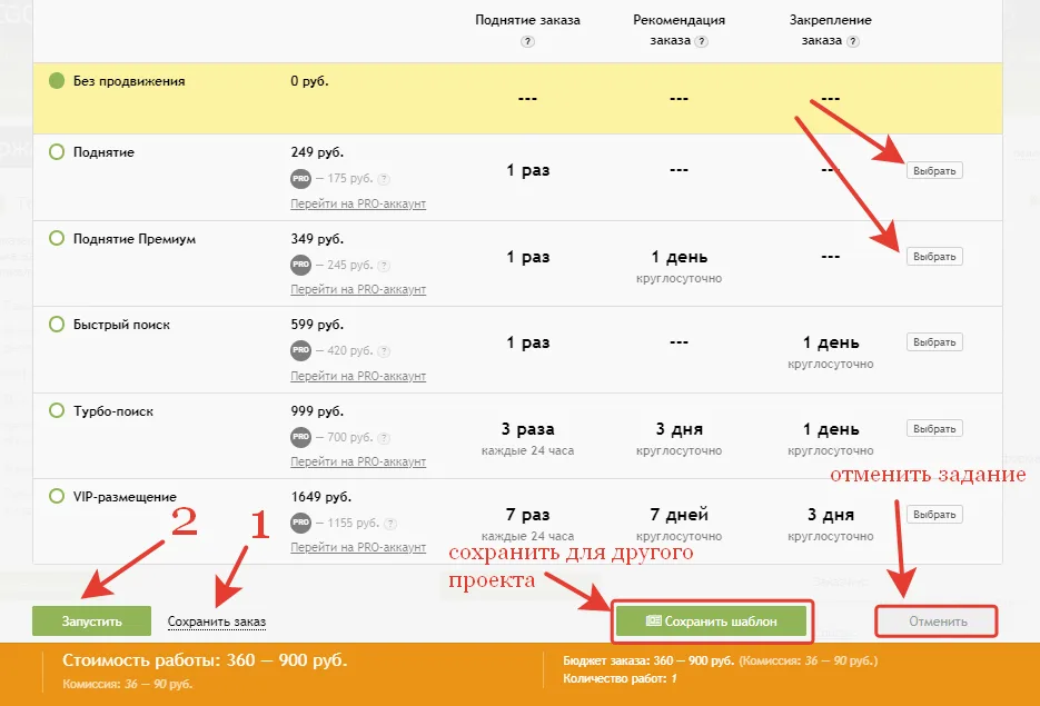 Подключение Pro-аккаунта